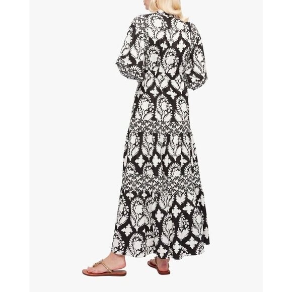 Diane Von Furstenberg Womens Dress Size Large White Floral Tessa Maxi New - Picture 8 of 9